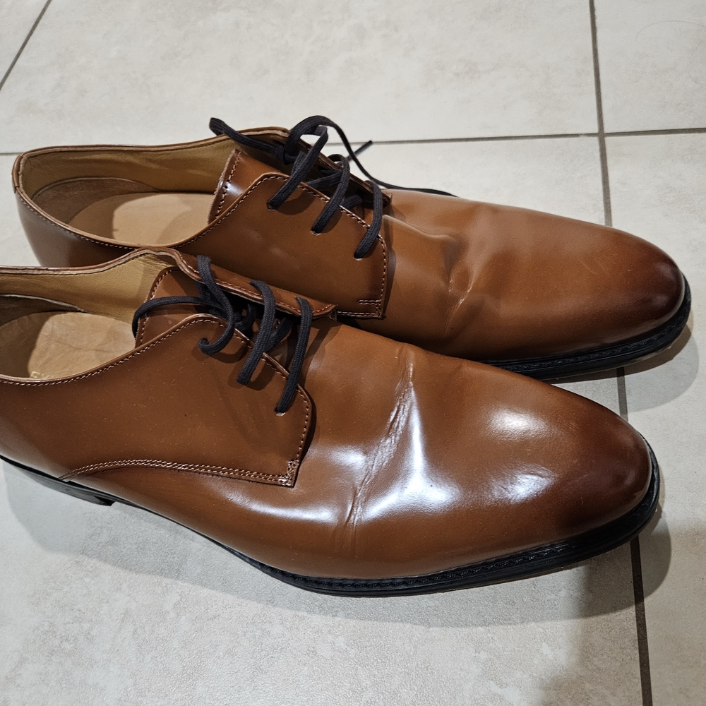 Express Tan Leather Oxfords